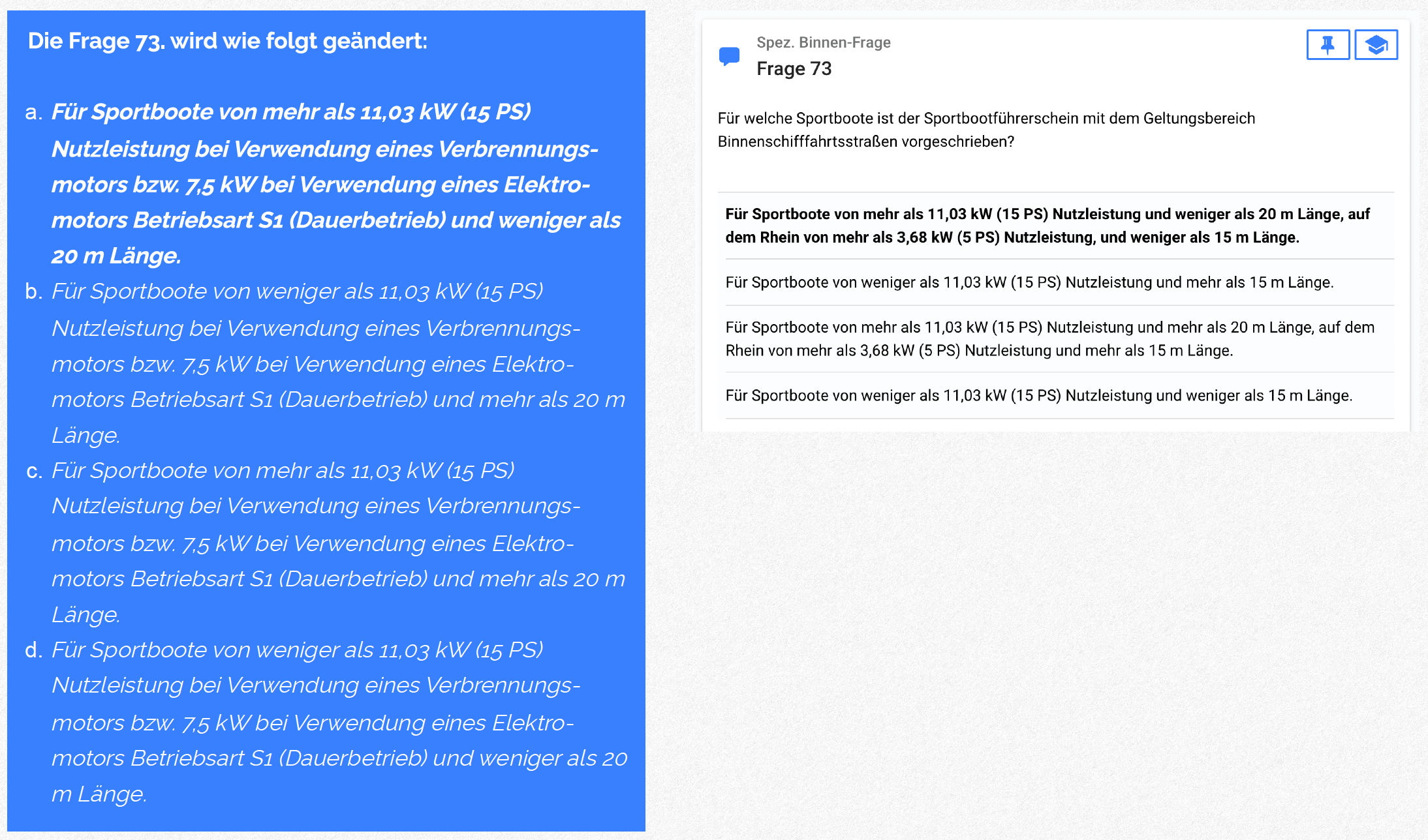 Frage 73 – Fragenkatalog SBF-Binnen
