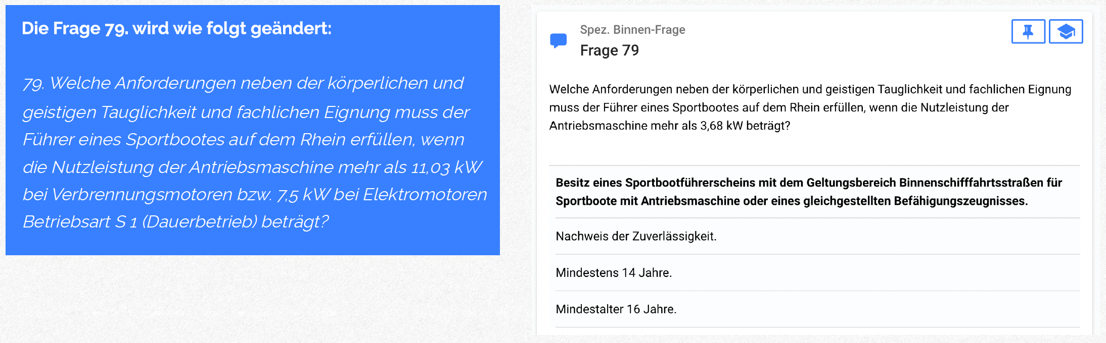 Frage 79 – Fragenkatalog SBF-Binnen