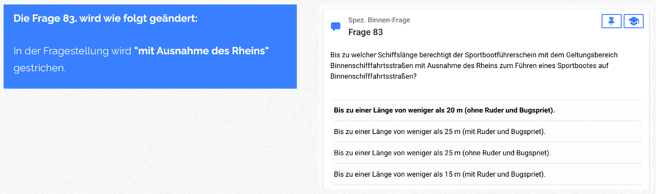 Frage 83 – Fragenkatalog SBF-Binnen