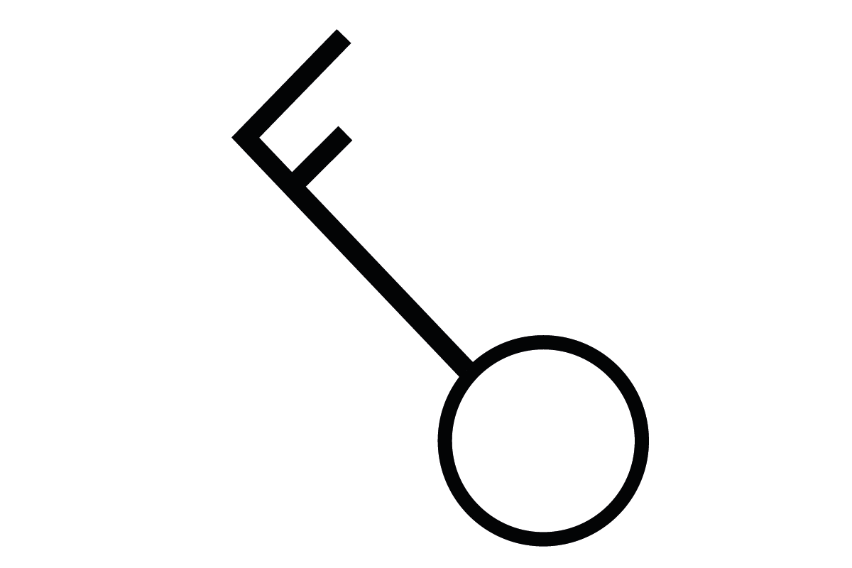 Windstärke, Windrichtung und Bewölkung auf Wetterkarte Sportbootführerschein-See Wind aus Richtung Nordwest; Stärke: Bft. 3; wolkenlos.